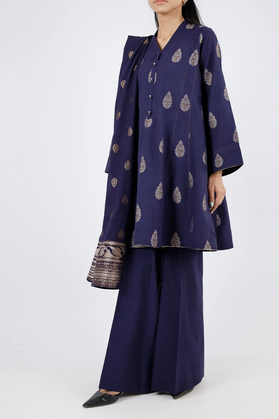 Unstitched Jacquard Cotton 2 Piece (Shirt/Trouser)