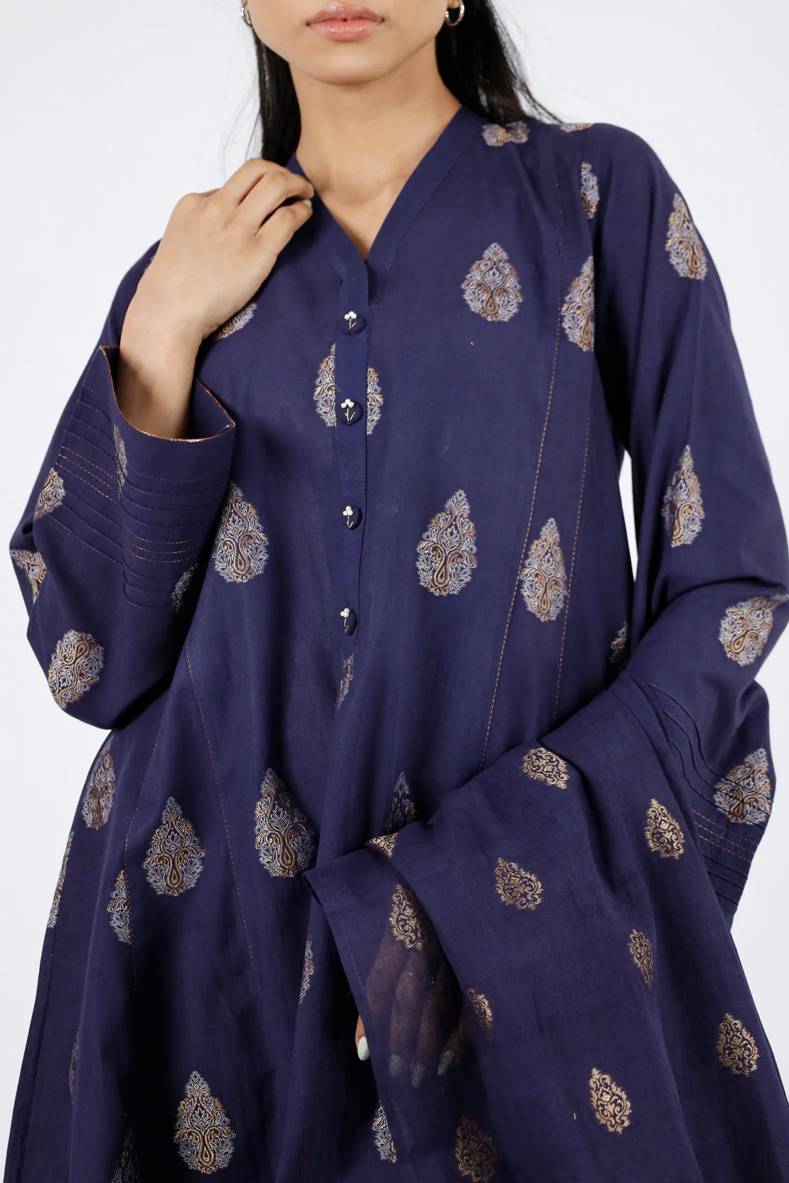 Unstitched Jacquard Cotton 2 Piece (Shirt/Trouser) - Image 4