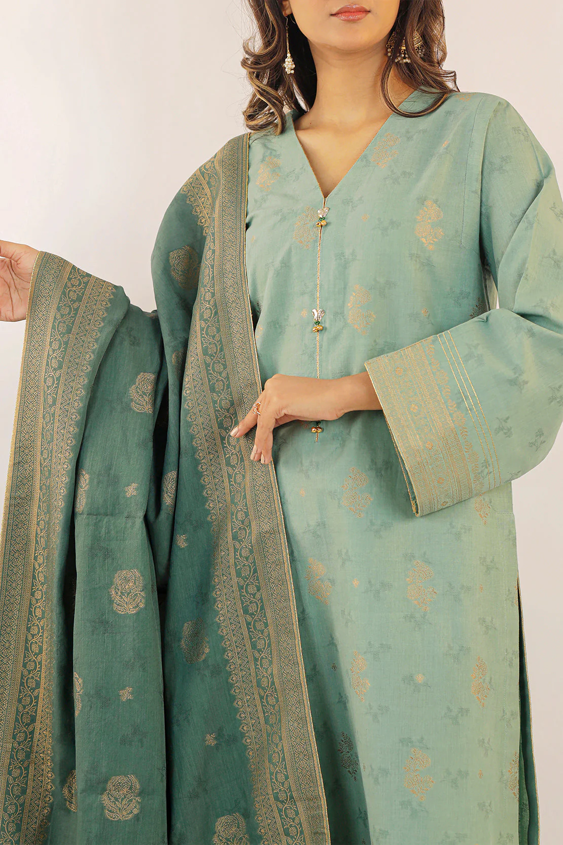 Unstitched Jacquard Cotton 2 Piece (Shirt/Trouser) - Image 2