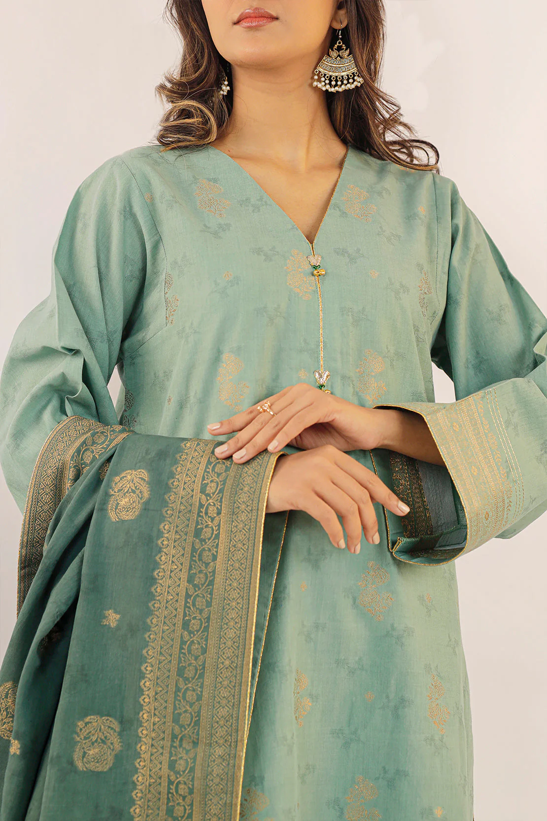 Unstitched Jacquard Cotton 2 Piece (Shirt/Trouser) - Image 3