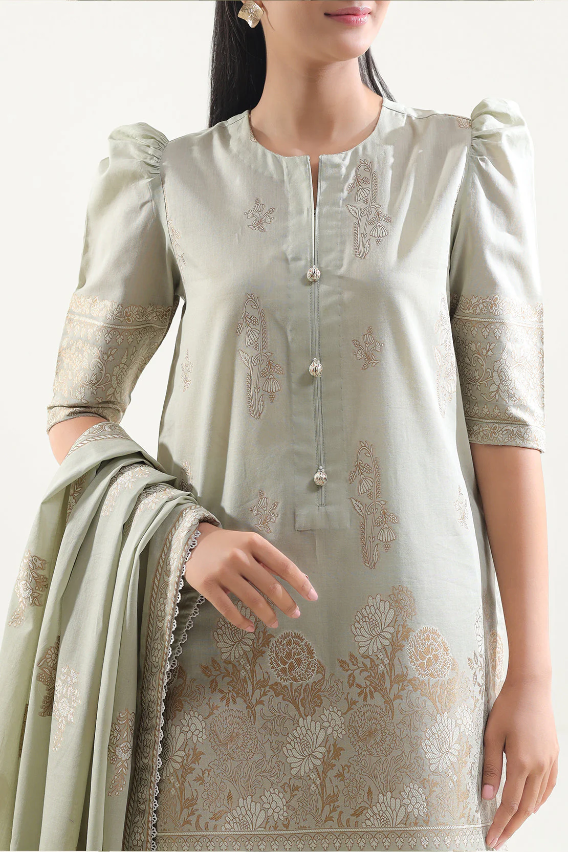 Unstitched Jacquard Cotton 2 Piece (Shirt/Trouser) - Image 2