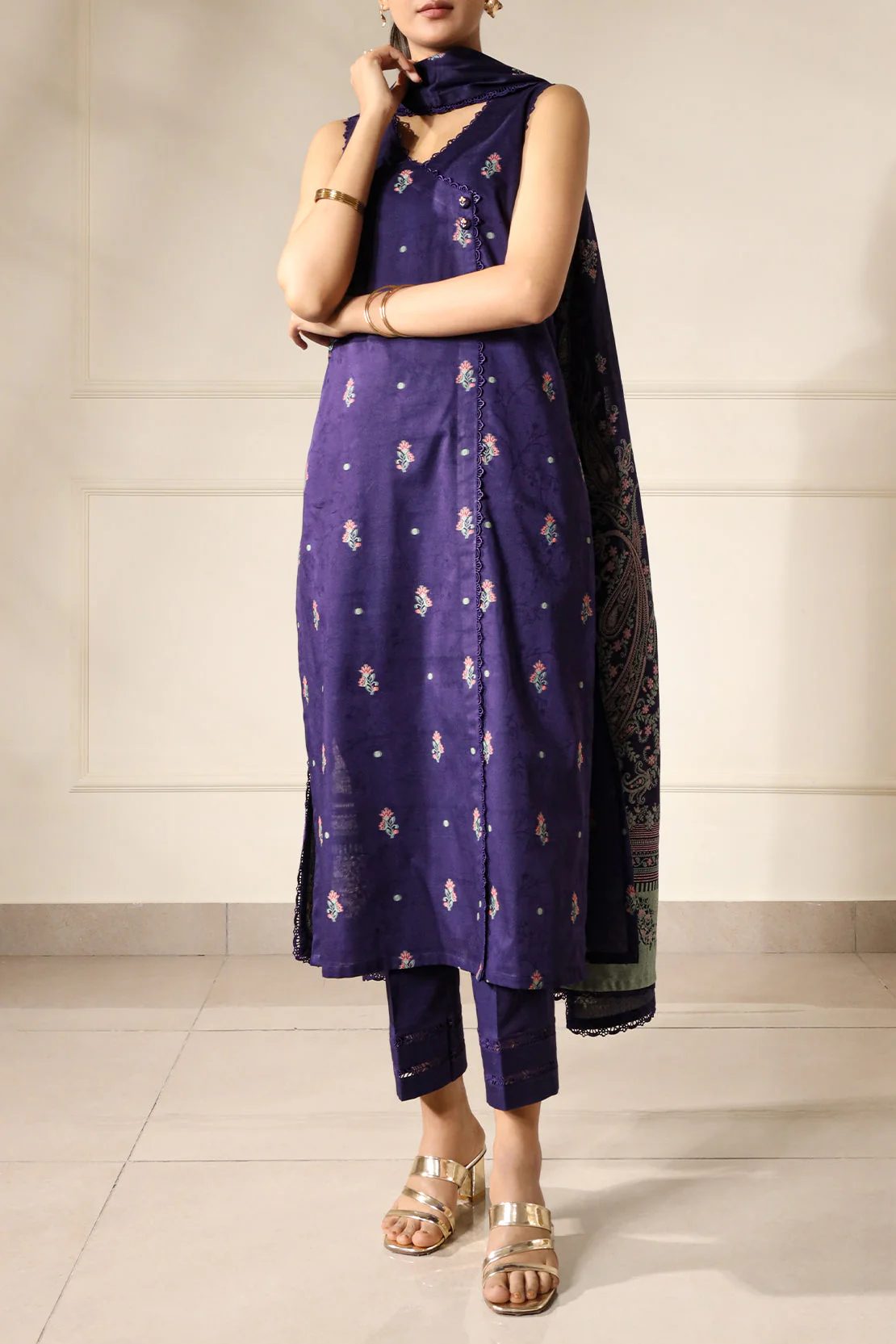 Unstitched Jacquard Cotton 2 Piece (Shirt/Trouser)