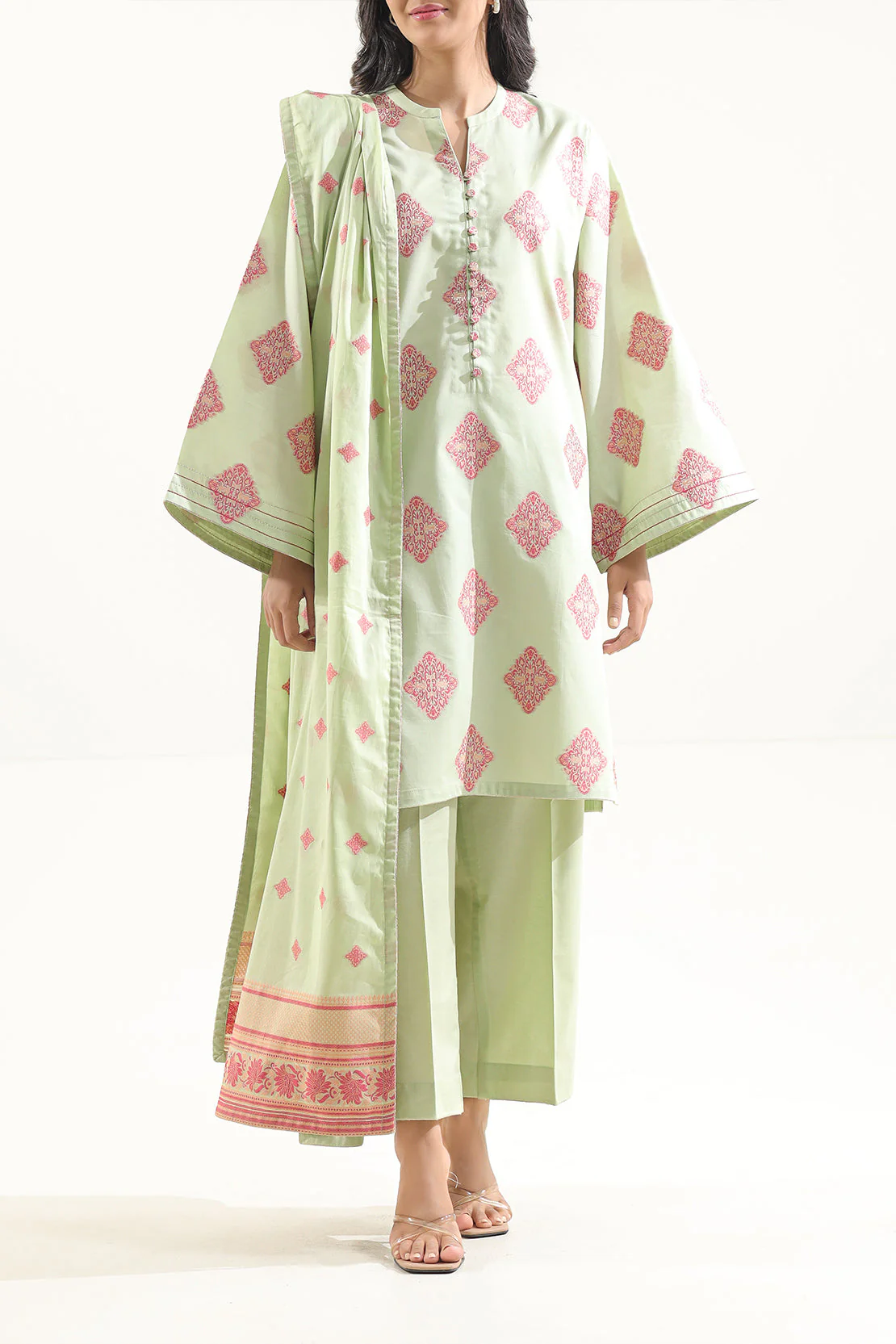 Unstitched Jacquard Cotton 2 Piece (Shirt/Trouser)