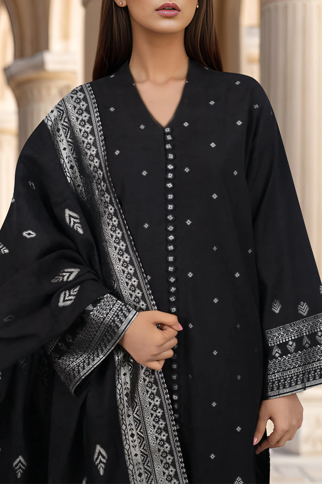 Unstitched Jacquard Cotton 2 Piece (Shirt/Trouser) - Image 2