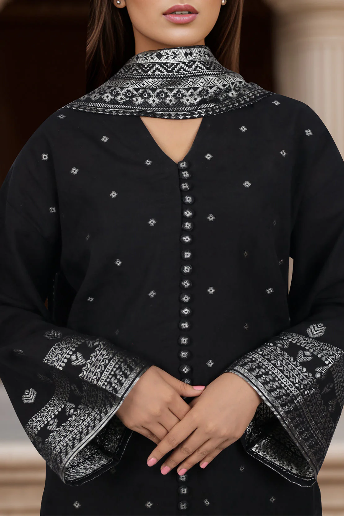 Unstitched Jacquard Cotton 2 Piece (Shirt/Trouser) - Image 3