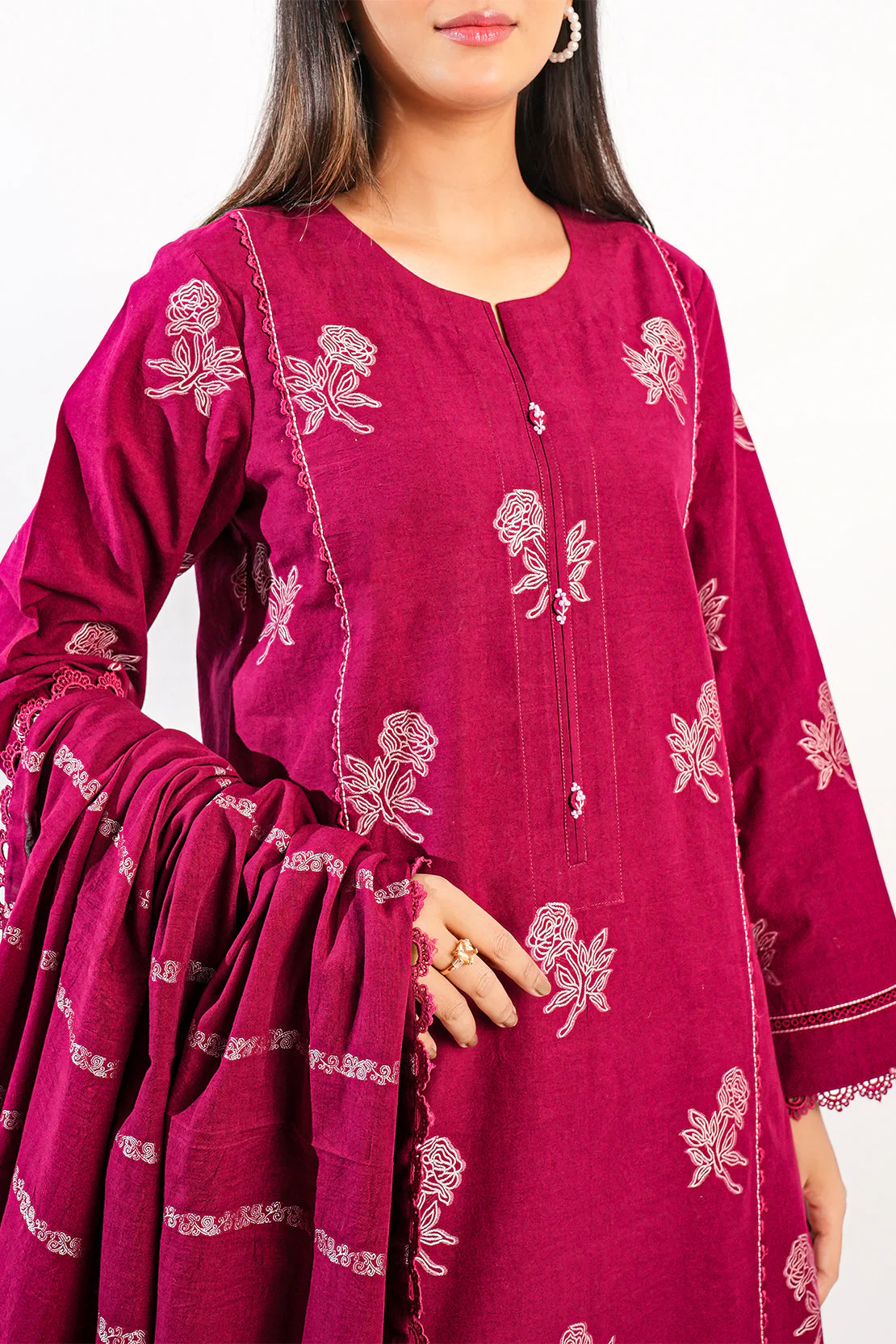 Unstitched Jacquard Cotton 2 Piece (Shirt/Trouser) - Image 3