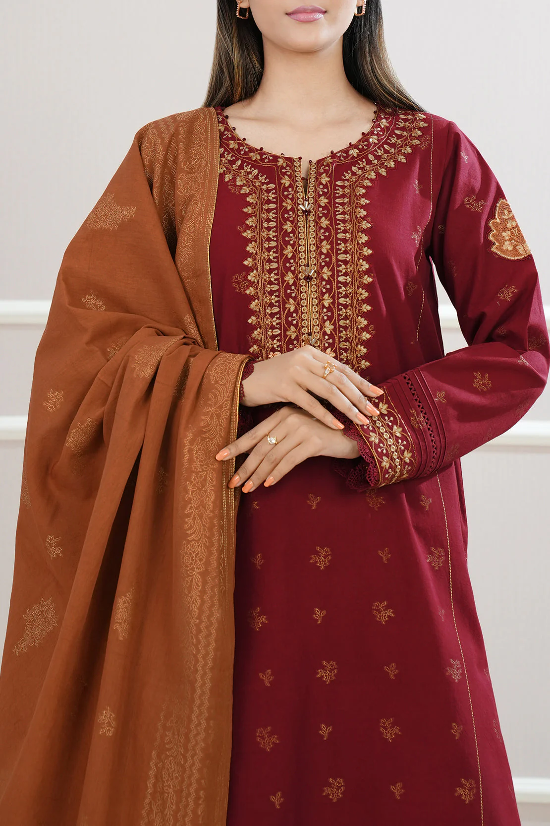 Unstitched Jacquard Cotton 2 Piece (Shirt/Trouser) - Image 2