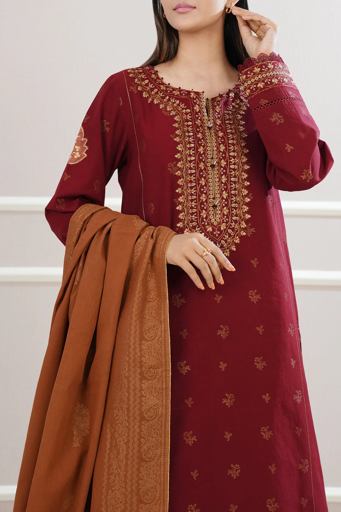 Unstitched Jacquard Cotton 2 Piece (Shirt/Trouser) - Image 3