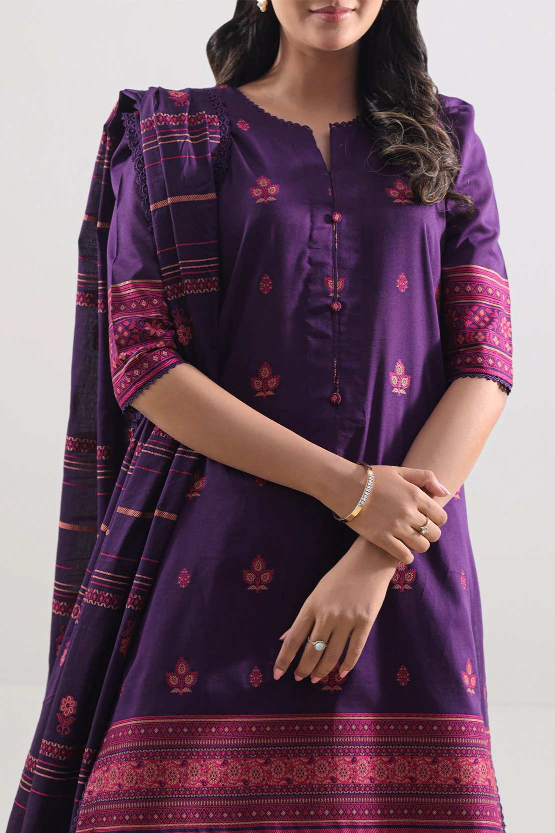 Unstitched Jacquard Cotton 2 Piece (Shirt/Trouser) - Image 2
