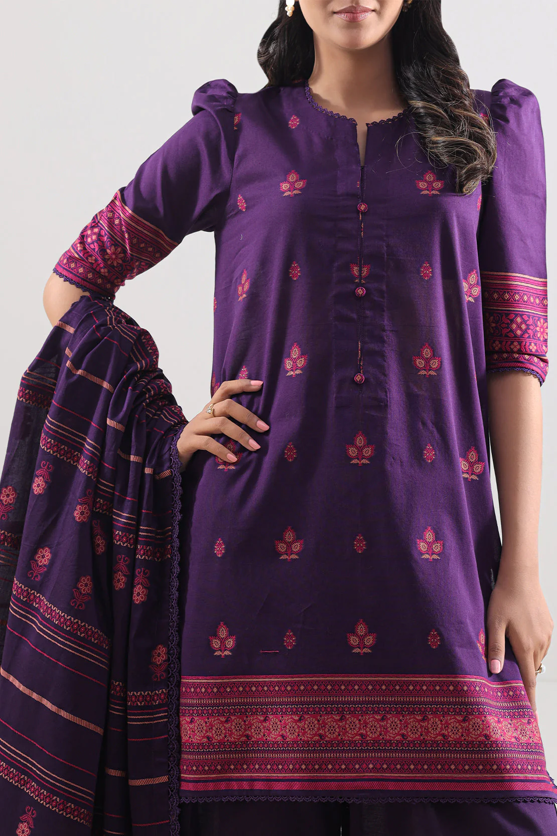 Unstitched Jacquard Cotton 2 Piece (Shirt/Trouser) - Image 3