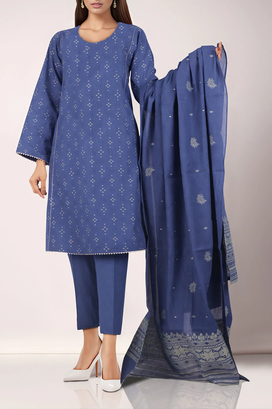 Unstitched Jacquard Cotton 2 Piece (Shirt/Trouser)