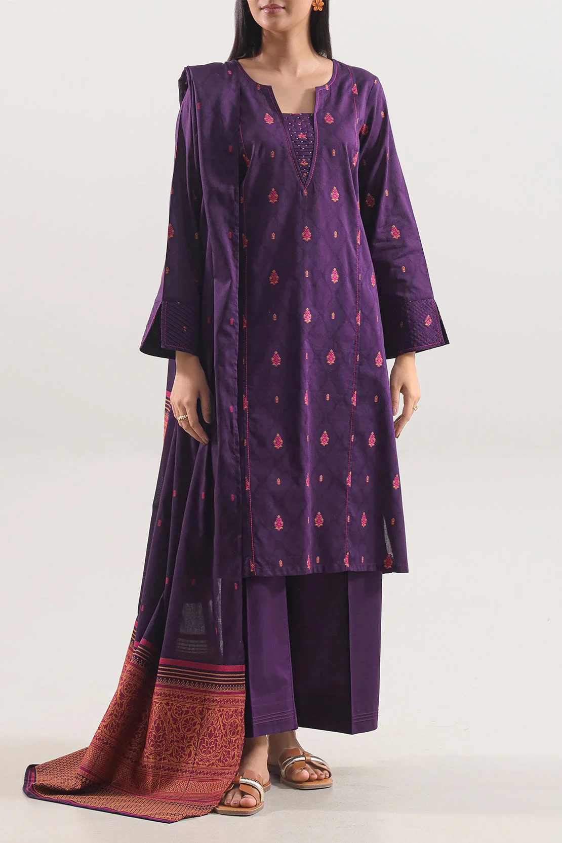 Unstitched Jacquard Cotton 2 Piece (Shirt/Trouser)