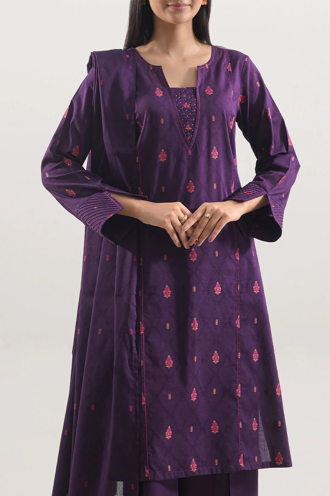 Unstitched Jacquard Cotton 2 Piece (Shirt/Trouser) - Image 2