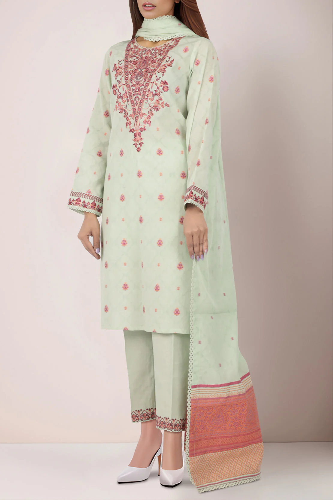 Unstitched Jacquard Cotton 2 Piece (Shirt/Trouser)