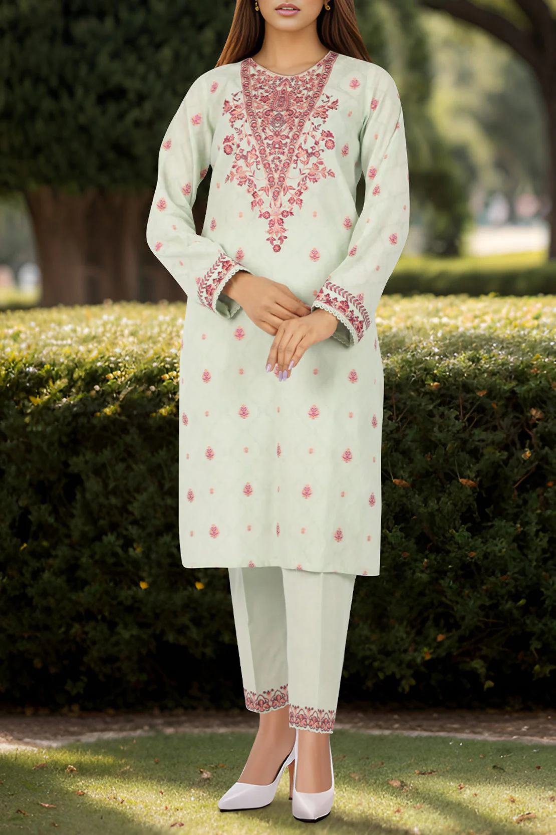 Unstitched Jacquard Cotton 2 Piece (Shirt/Trouser) - Image 2