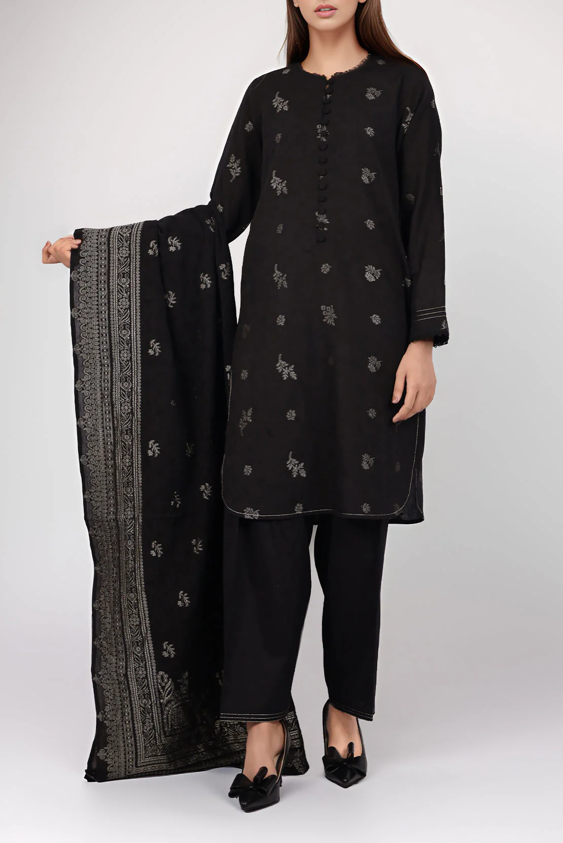Unstitched Jacquard Cotton 2 Piece (Shirt/Trouser)