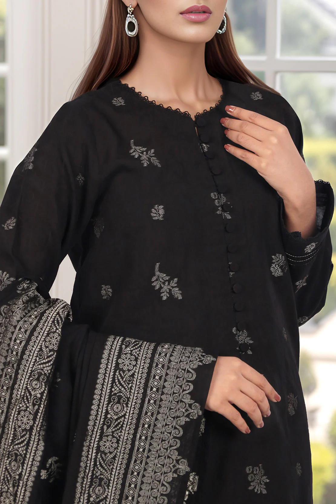 Unstitched Jacquard Cotton 2 Piece (Shirt/Trouser) - Image 2
