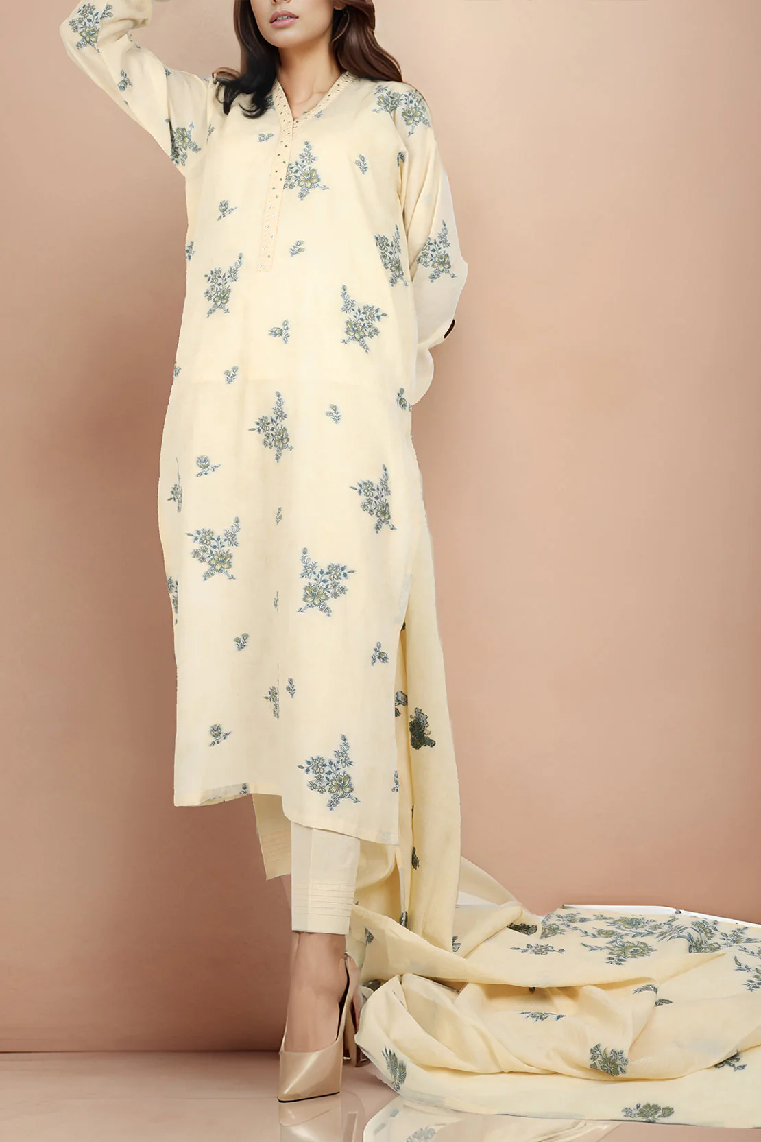 Unstitched Jacquard Cotton 2 Piece (Shirt/Trouser)