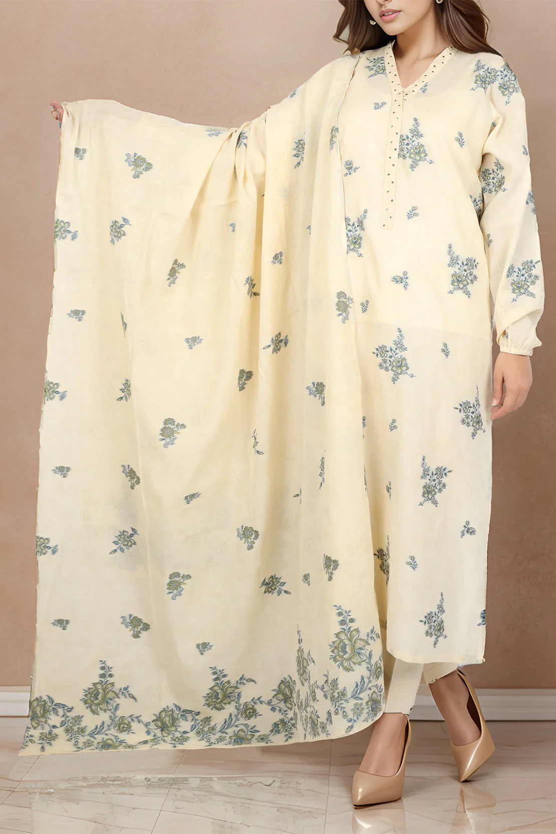 Unstitched Jacquard Cotton 2 Piece (Shirt/Trouser) - Image 2