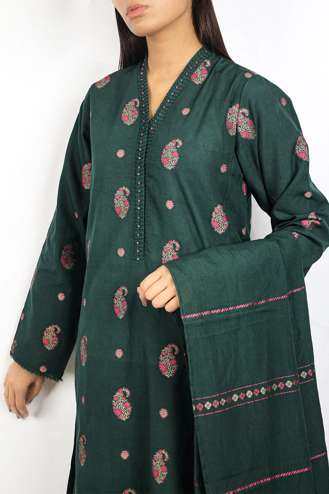 Unstitched Jacquard Cotton 2 Piece (Shirt/Trouser) - Image 2