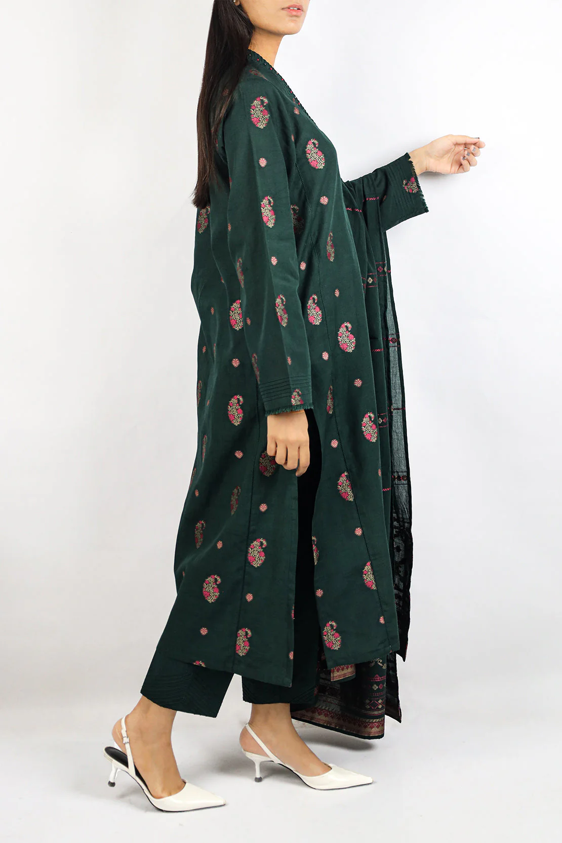 Unstitched Jacquard Cotton 2 Piece (Shirt/Trouser) - Image 3