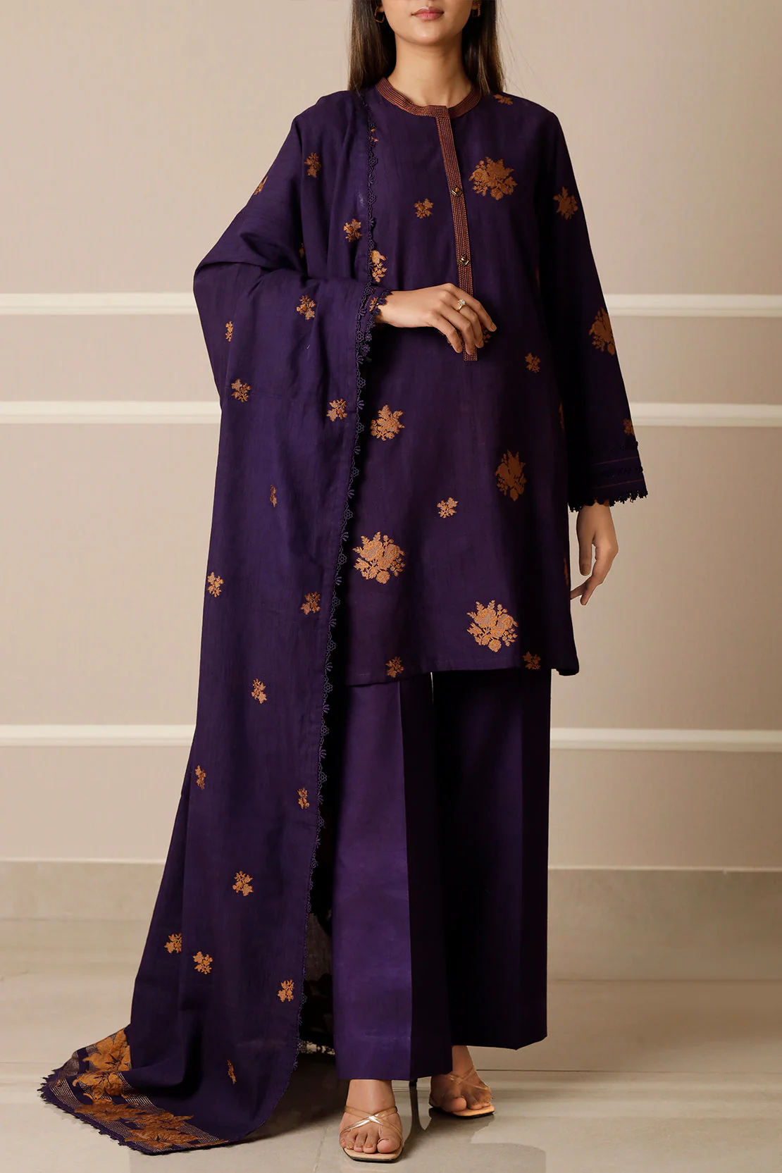 Unstitched Jacquard Cotton 2 Piece (Shirt/Trouser)
