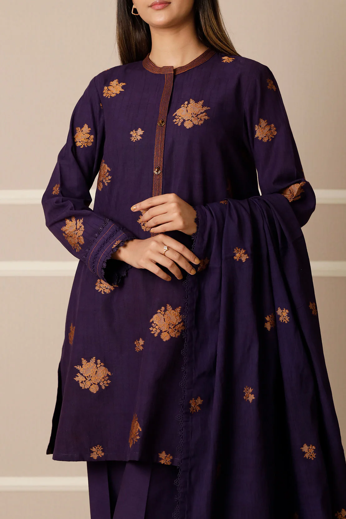Unstitched Jacquard Cotton 2 Piece (Shirt/Trouser) - Image 2