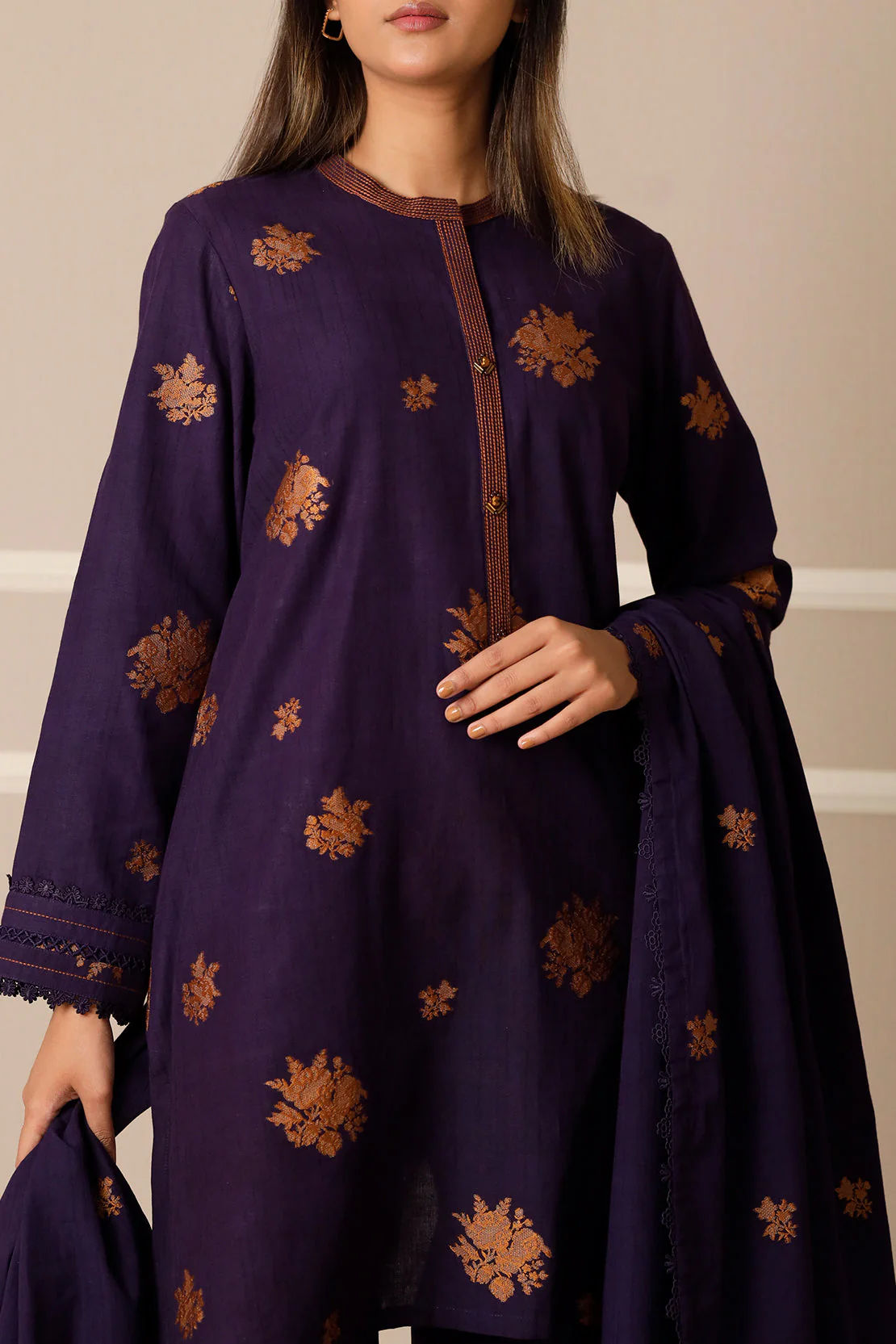 Unstitched Jacquard Cotton 2 Piece (Shirt/Trouser) - Image 5