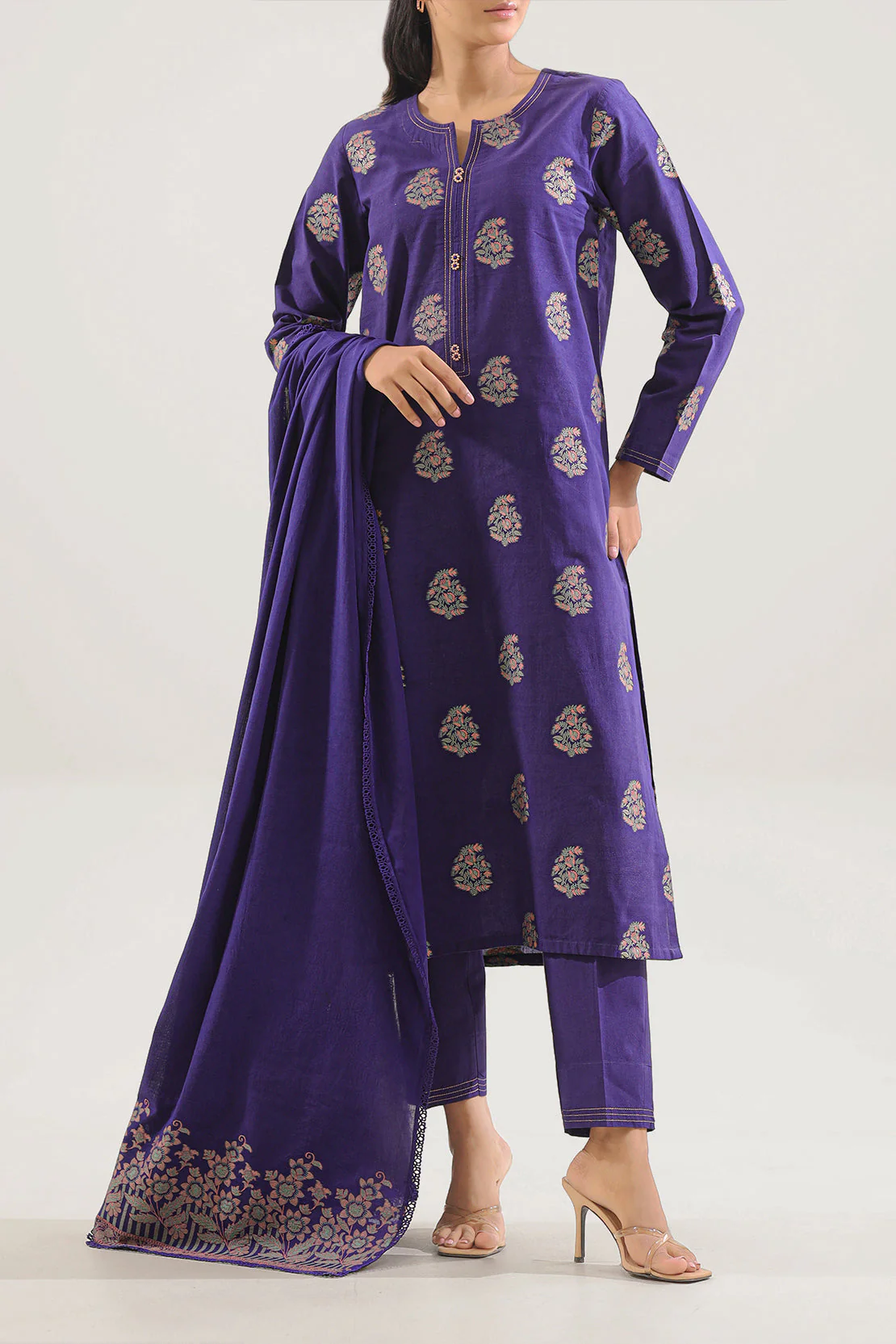 Unstitched Jacquard Cotton 2 Piece (Shirt/Trouser)