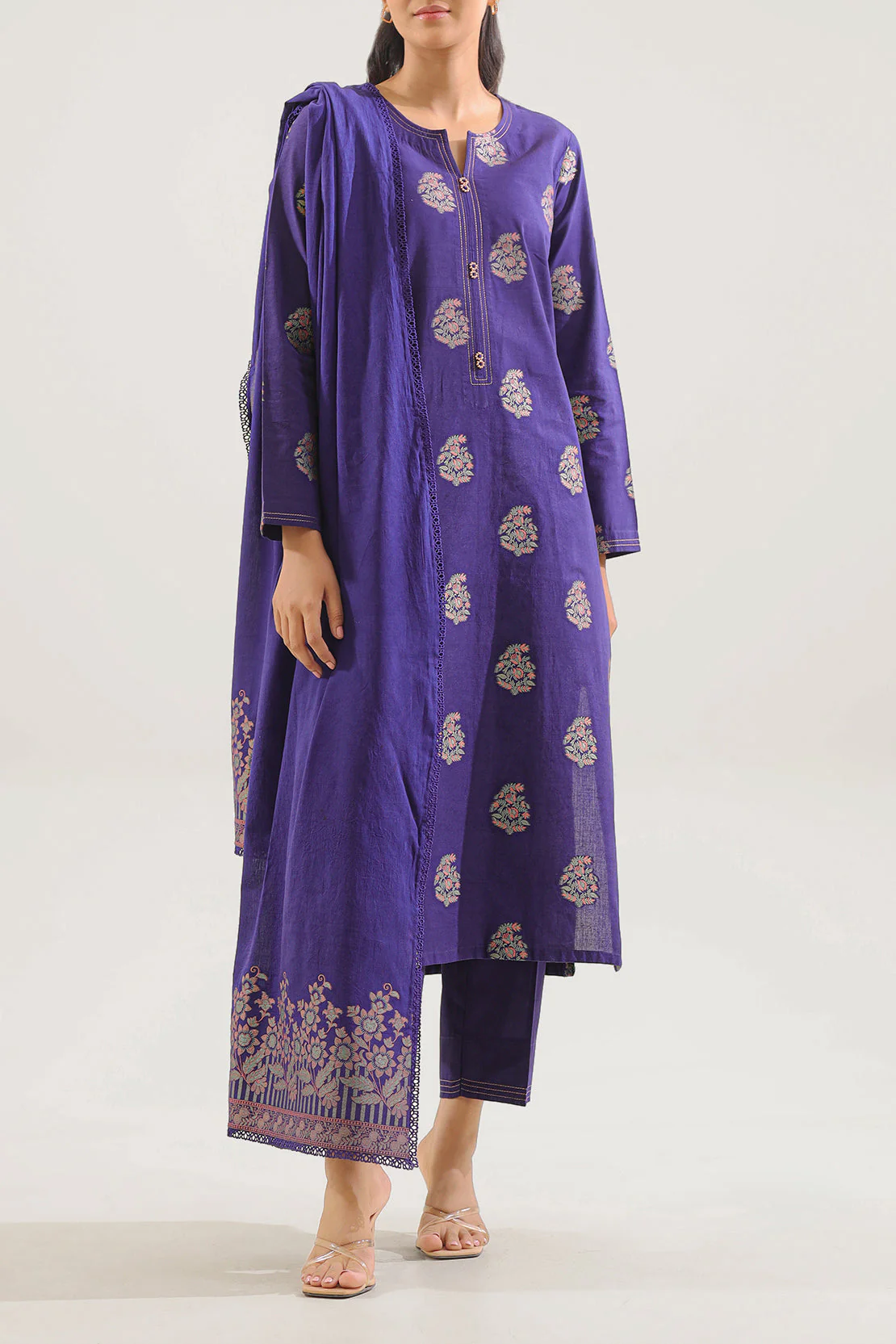 Unstitched Jacquard Cotton 2 Piece (Shirt/Trouser) - Image 2
