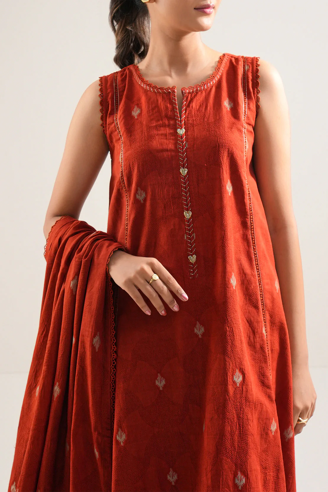 Unstitched Jacquard Cotton 2 Piece (Shirt/Trouser) - Image 2