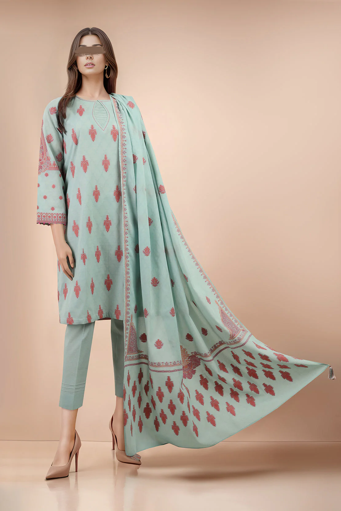 Unstitched Jacquard Cotton 3 Piece