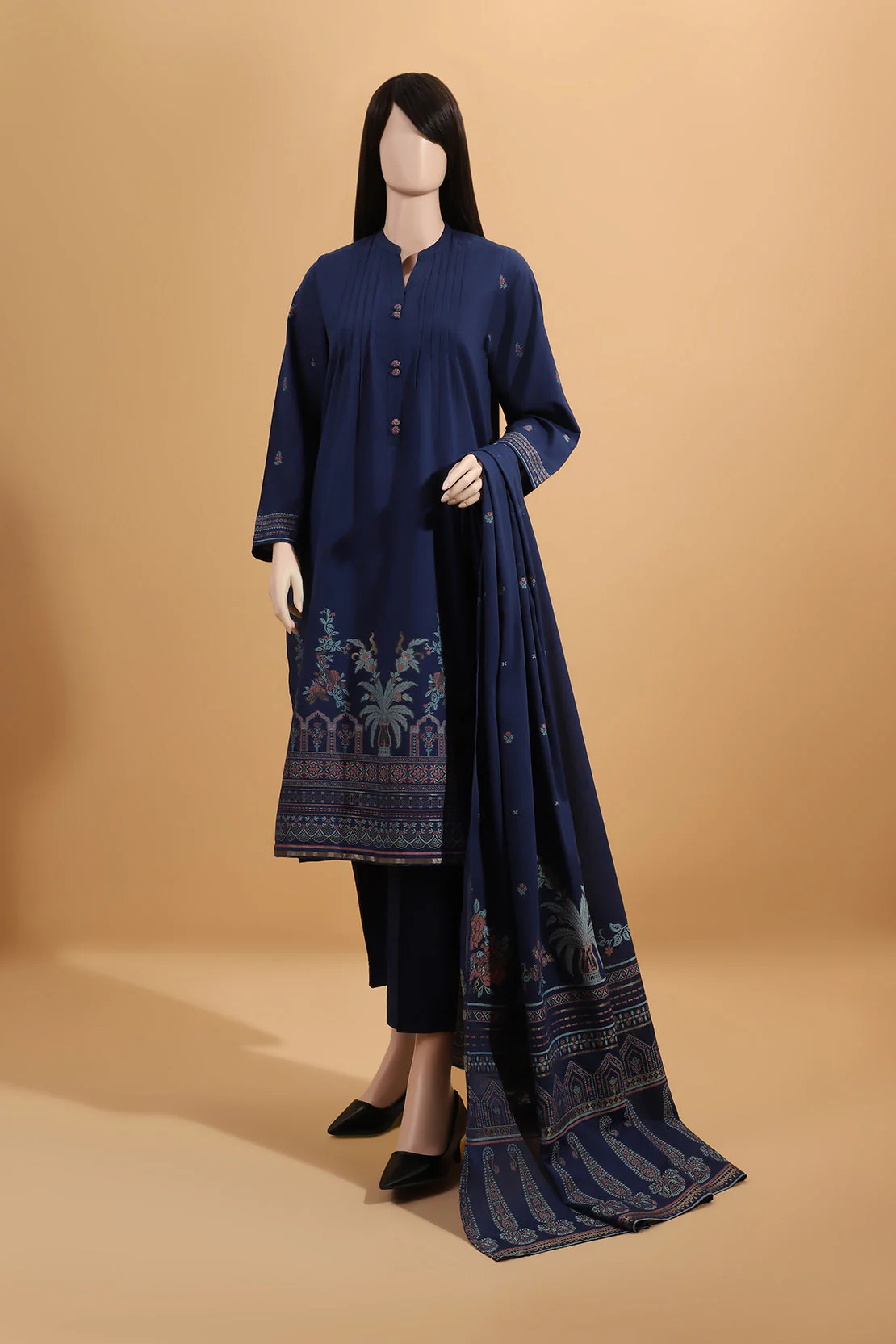 Unstitched Jacquard Cotton 3 Piece