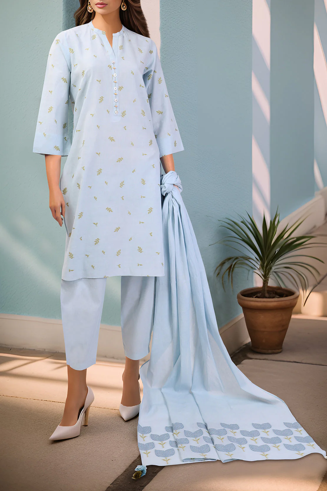 Unstitched Jacquard Cotton 3 Piece - Image 2