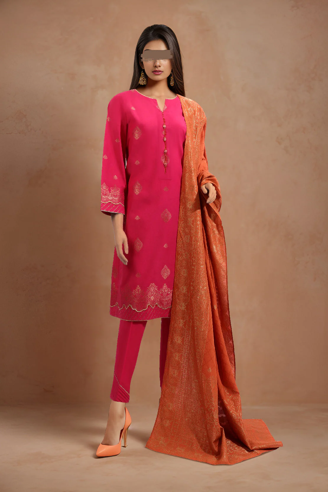 Unstitched Jacquard Cotton 3 Piece
