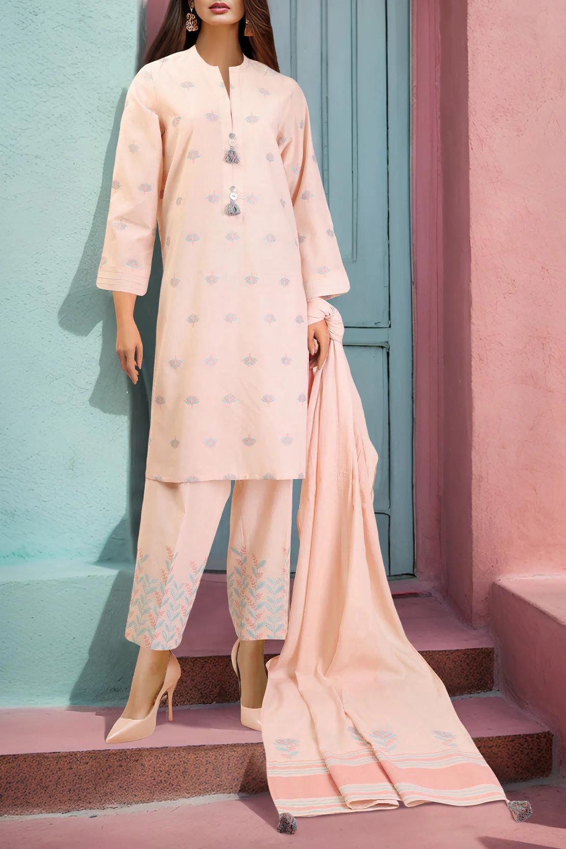 Unstitched Jacquard Cotton 3 Piece - Image 2