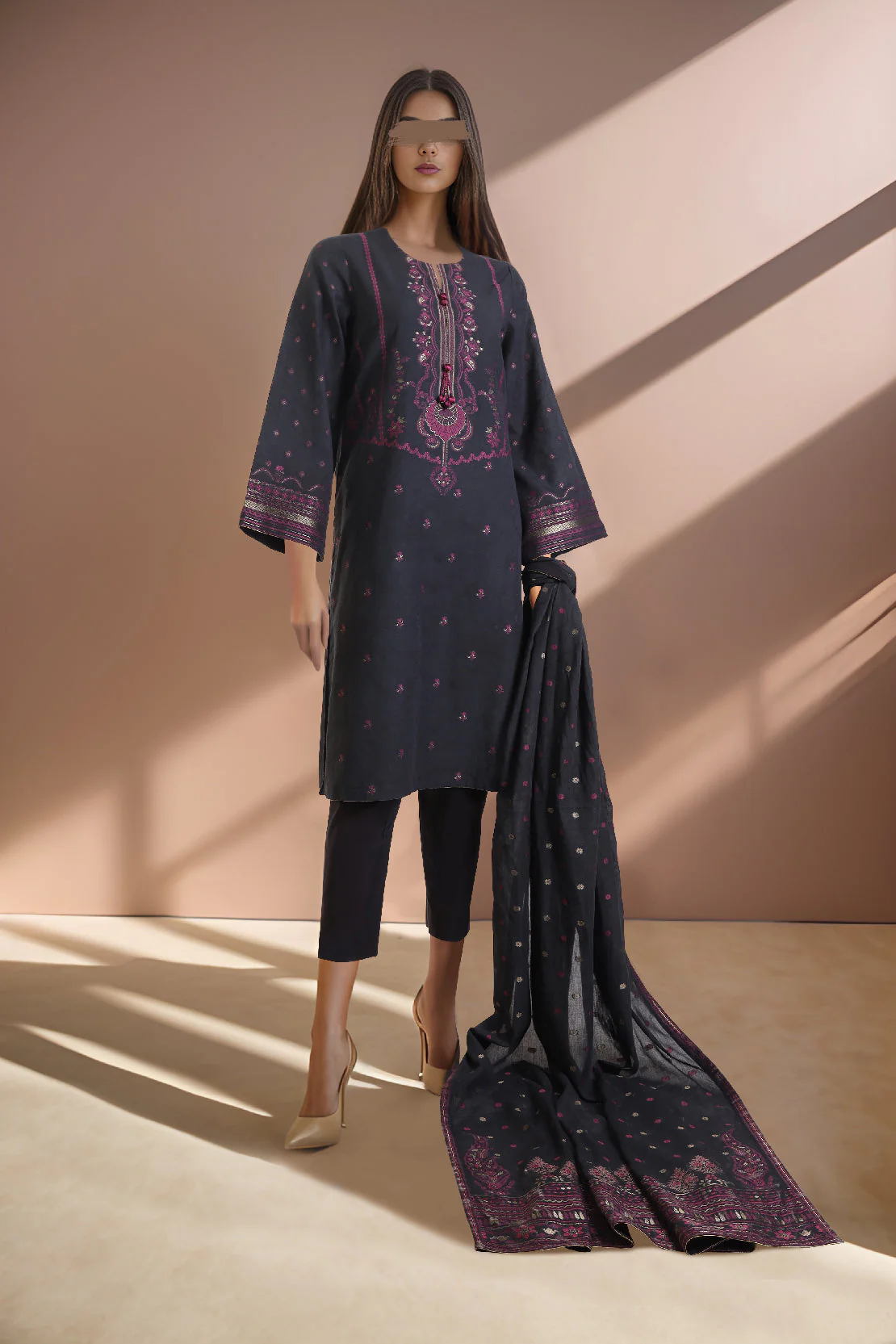 Unstitched Jacquard Cotton 3 Piece