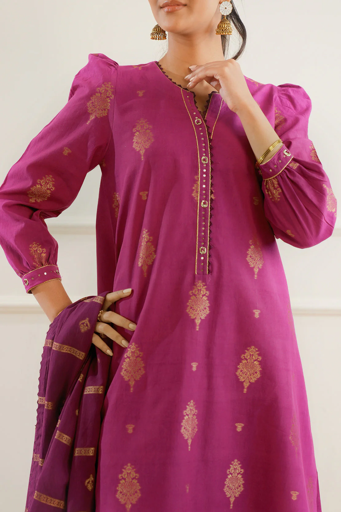 Unstitched Jacquard Cotton 3 Piece