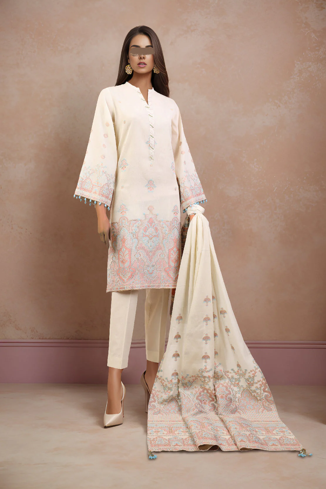 Unstitched Jacquard Cotton 3 Piece