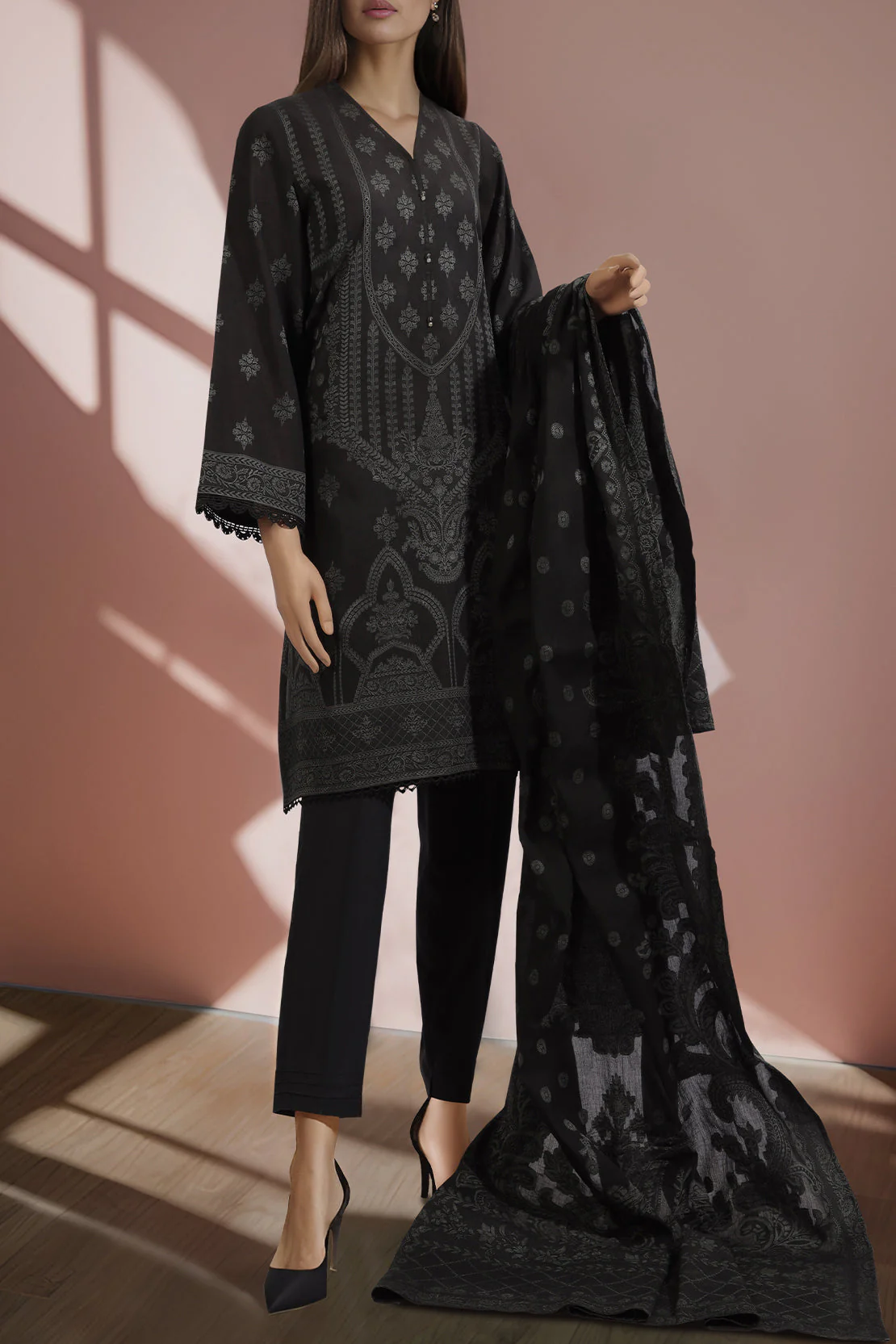 Unstitched Jacquard Cotton 3 Piece - Image 2