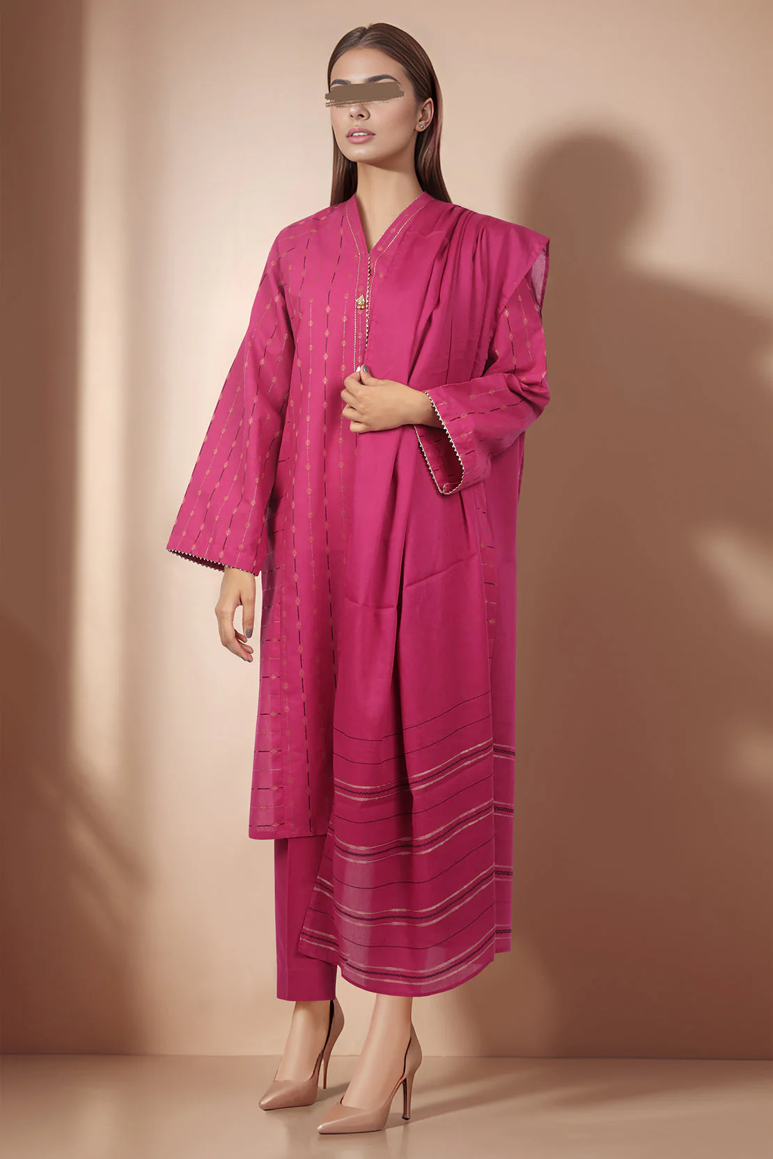 Unstitched Jacquard Cotton 3 Piece