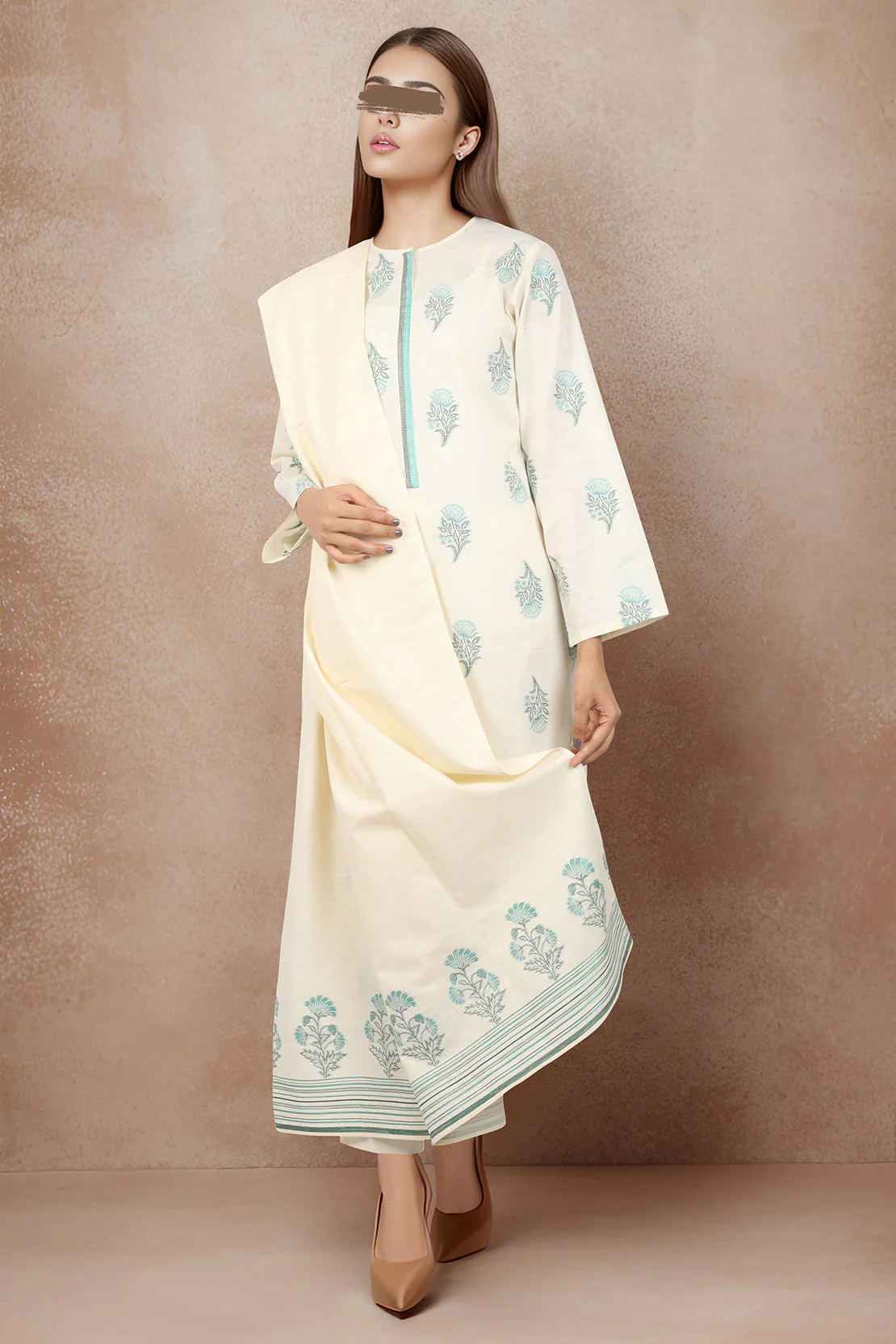 Unstitched Jacquard Cotton 3 Piece