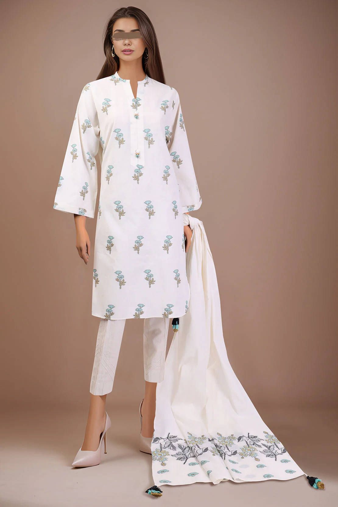 Unstitched Jacquard Cotton 3 Piece