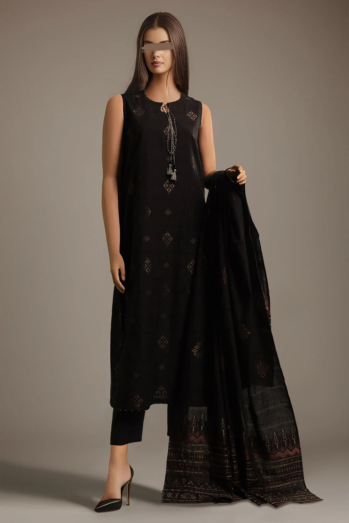 Unstitched Jacquard Cotton 3 Piece
