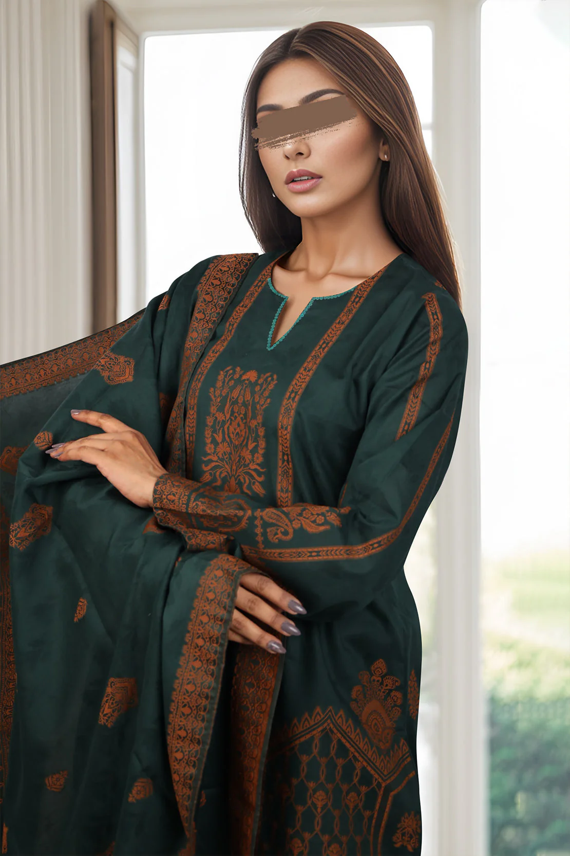 Unstitched Jacquard Cotton 3 Piece - Image 3