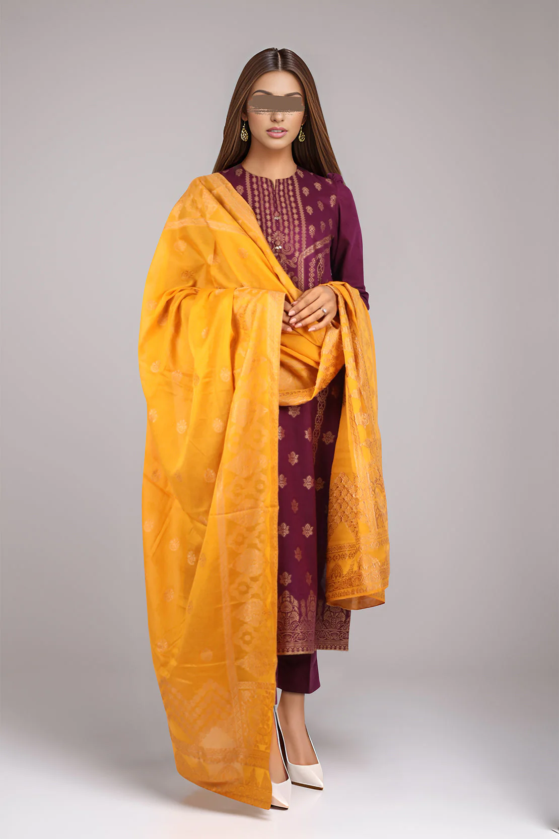 Unstitched Jacquard Cotton 3 Piece