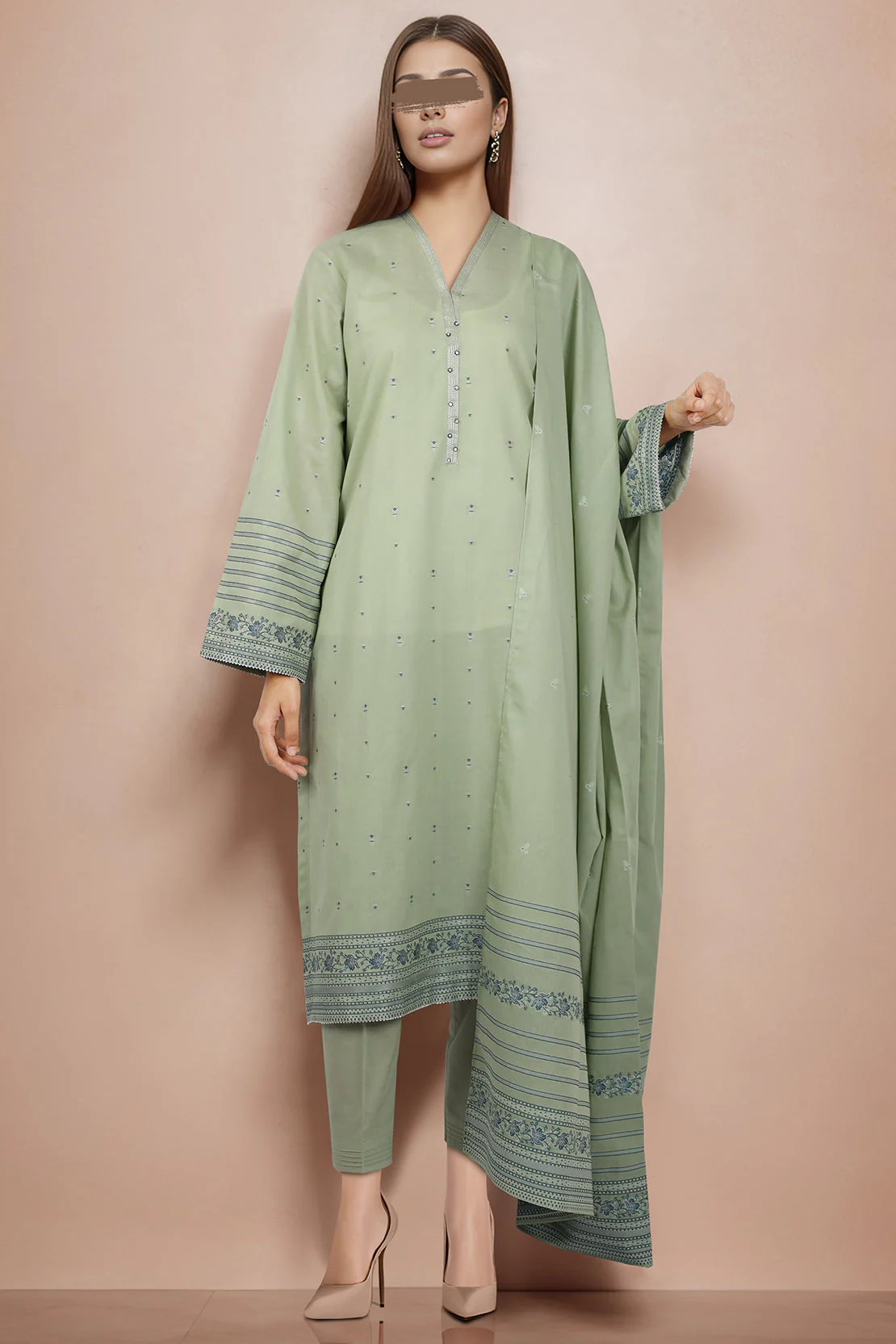 Unstitched Jacquard Cotton 3 Piece