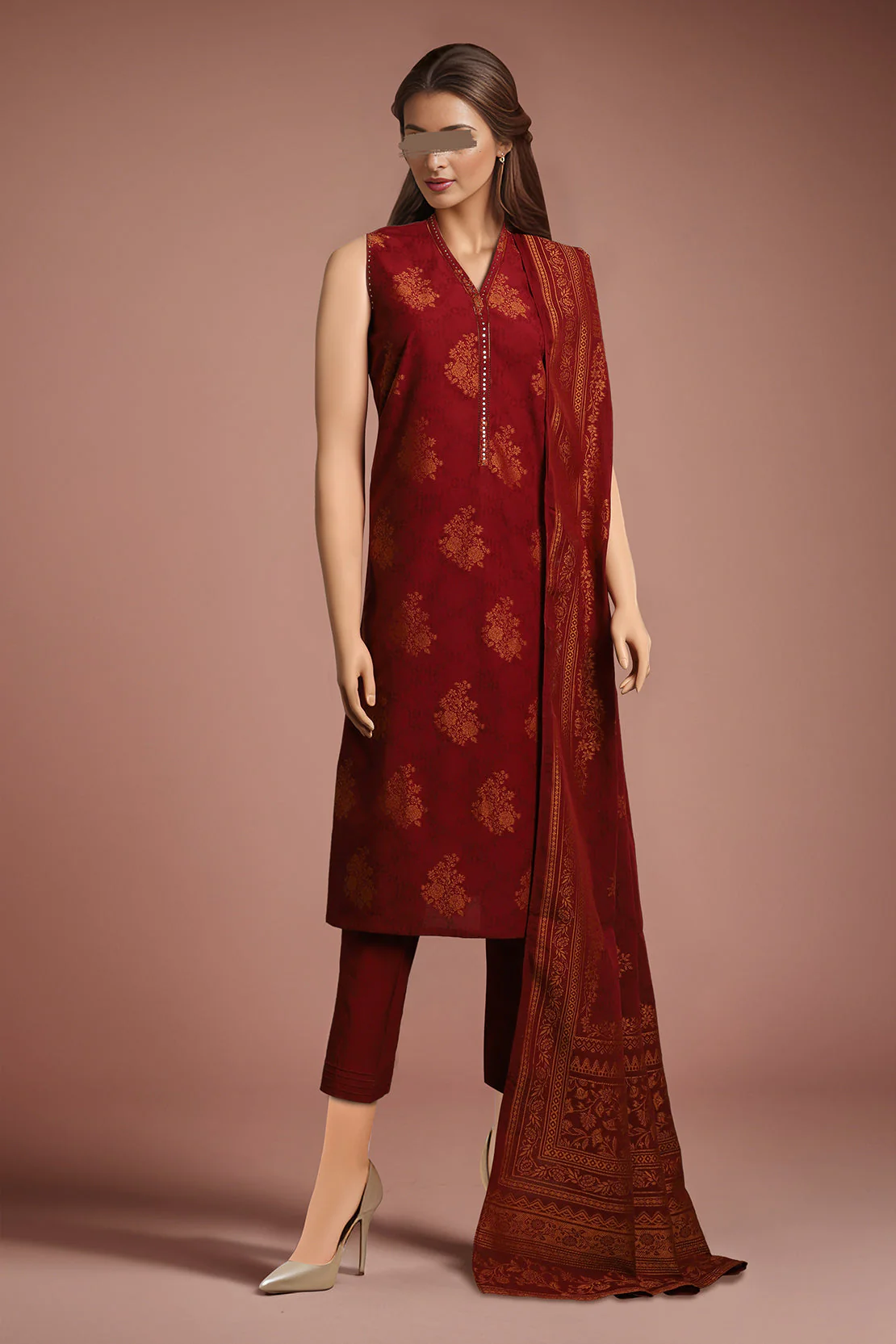 Unstitched Jacquard Cotton 3 Piece
