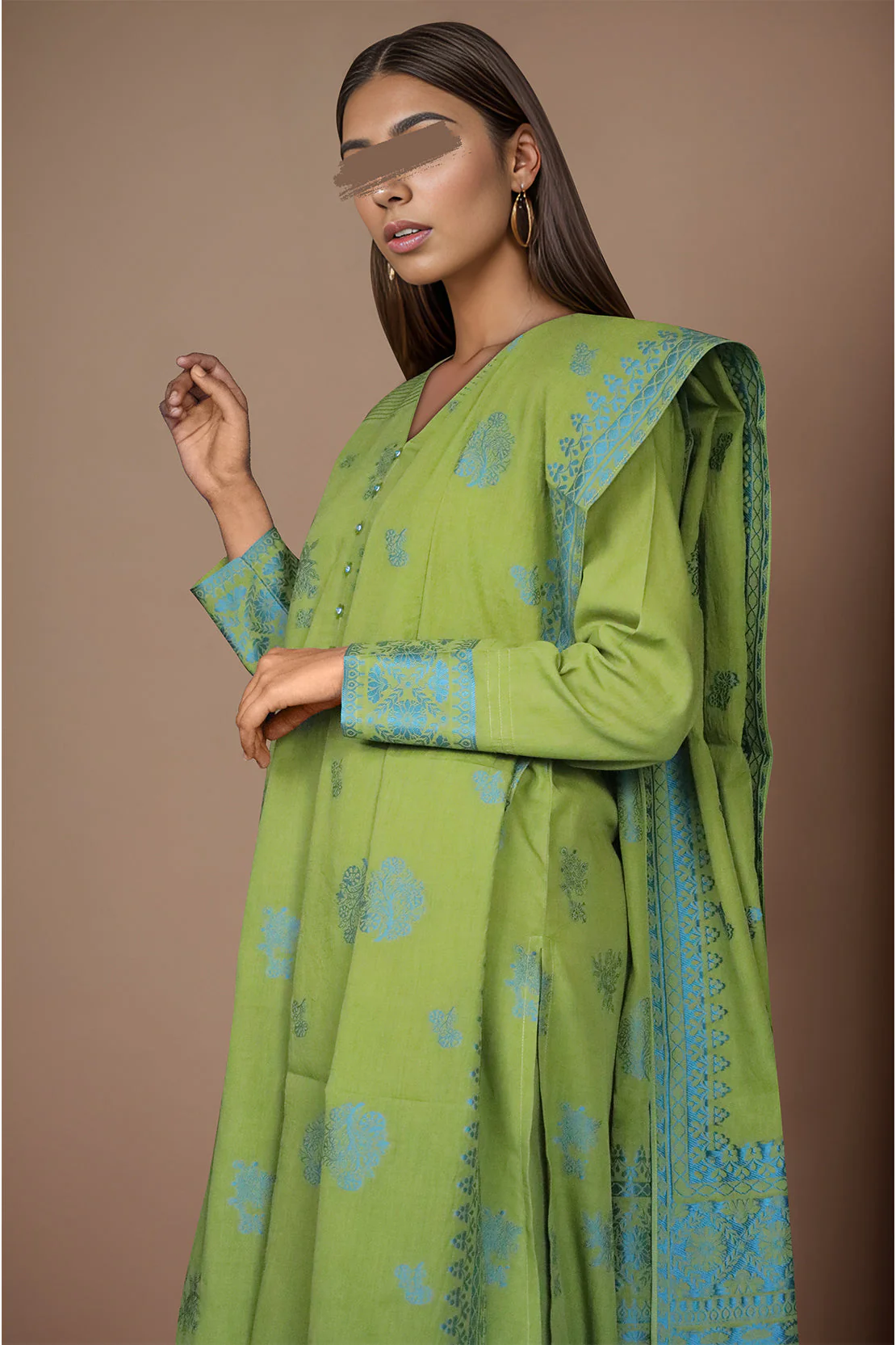 Unstitched Jacquard Cotton 3 Piece - Image 2