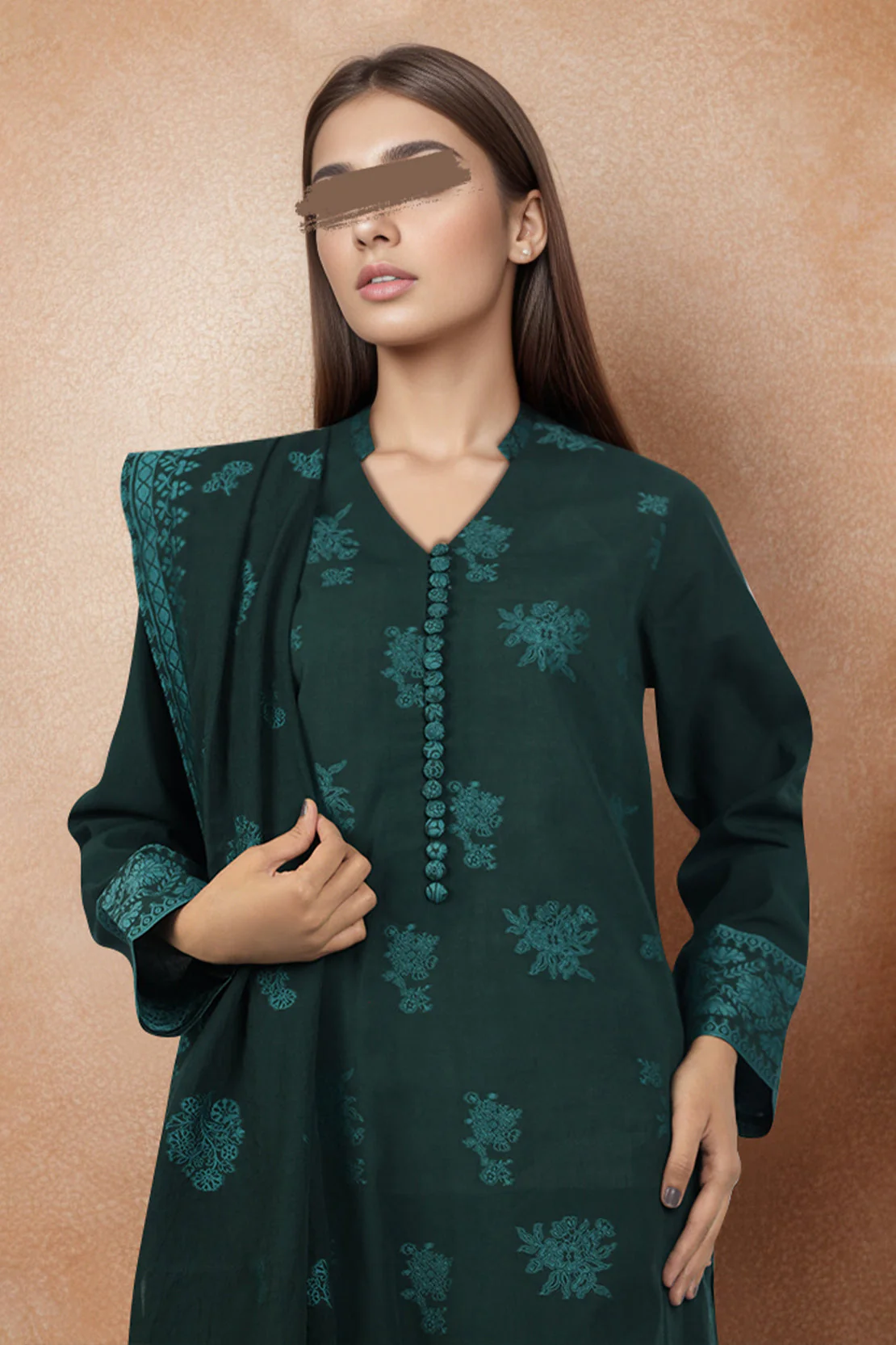 Unstitched Jacquard Cotton 3 Piece - Image 2
